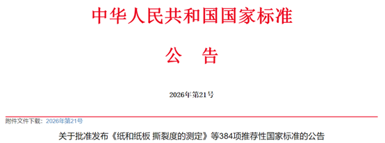 384项推荐性国家标准发布